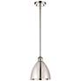 Metal Bristol 7.5" Wide Polished Nickel Pendant With Polished Nickel S