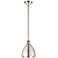 Metal Bristol 7.5" Wide Polished Nickel Pendant With Polished Nickel S