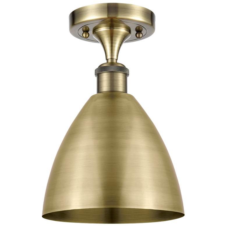 Image 1 Metal Bristol 7.5"W Antique Brass Semi.Flush Mount With Antique Brass
