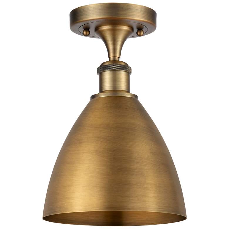 Image 1 Metal Bristol 7.5"W Brushed Brass LED Semi.Flush Mount