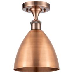Metal Bristol 7.5"W Copper Semi.Flush Mount With Copper Shade
