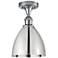 Metal Bristol 7.5"W Polished Chrome Semi.Flush Mount