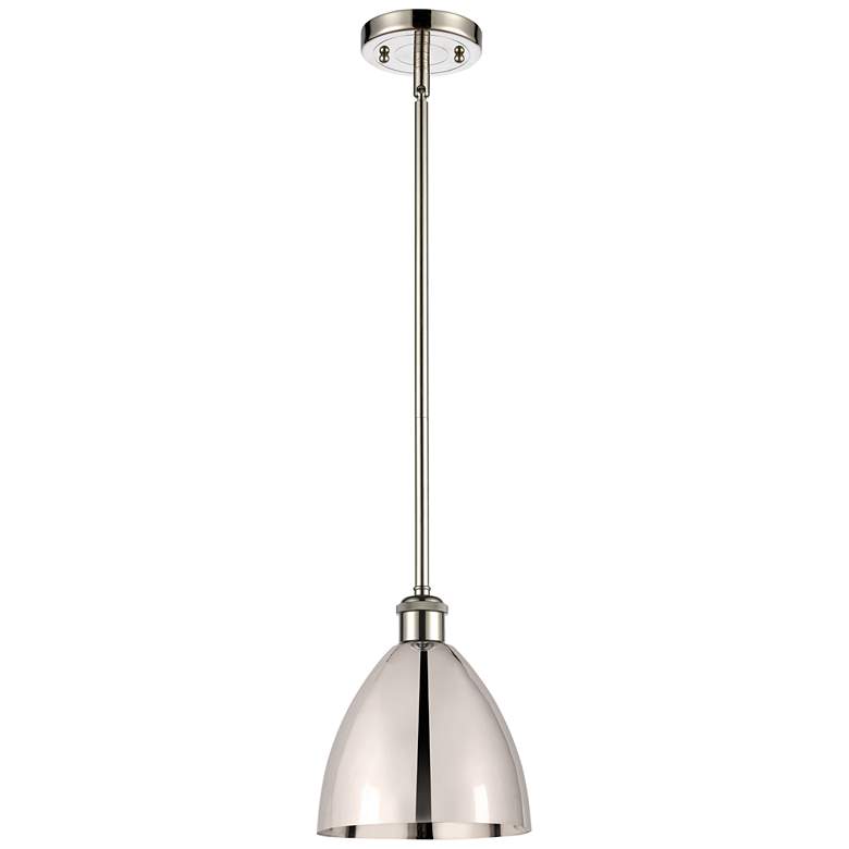 Image 1 Metal Bristol 7.5"W Polished Nickel LED Pendant w/ Polished Nickel Sha