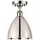 Metal Bristol 7.5"W Polished Nickel LED Semi.Flush Mount