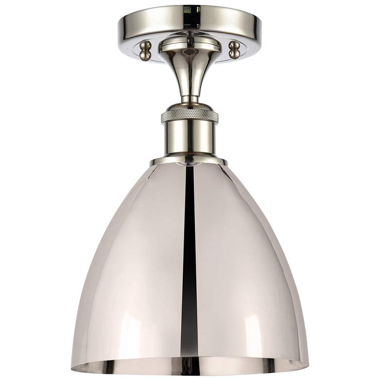 Image 1 Metal Bristol 7.5"W Polished Nickel Semi.Flush Mount