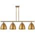 Metal Bristol 9" 4 Light 48" Island Light - Brushed Brass  - Brus