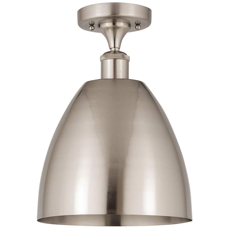 Image 1 Metal Bristol 9" Semi-Flush Mount - Satin Nickel - Satin Nickel