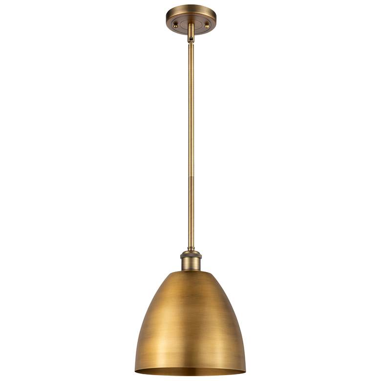 Image 1 Metal Bristol 9" Wide Brushed Brass Pendant With Brushed Brass Shade