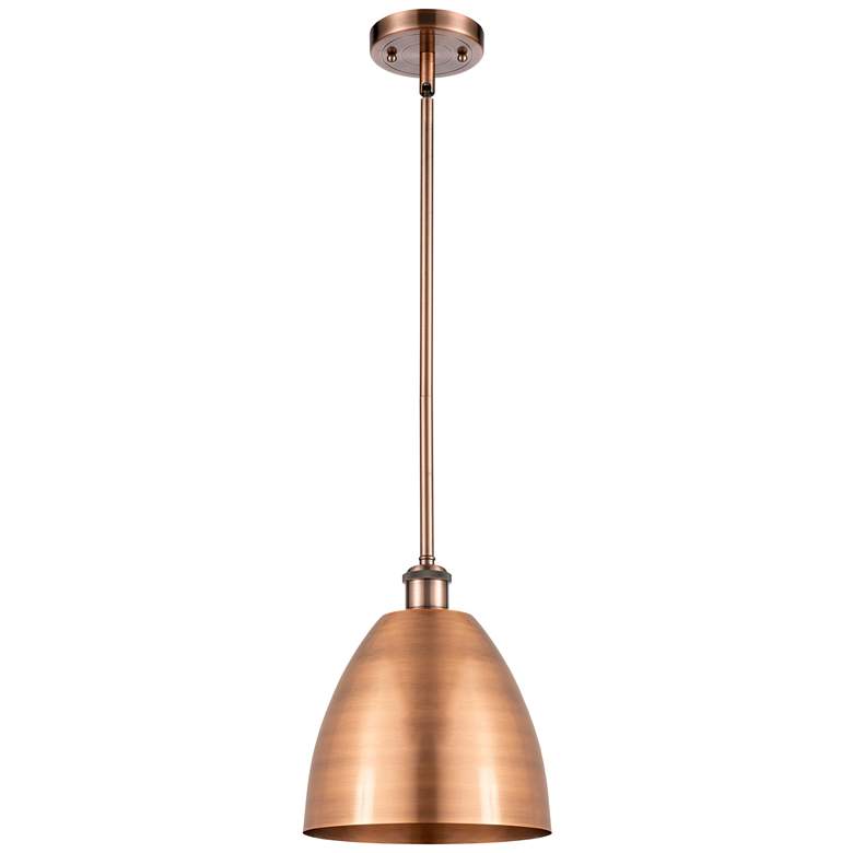 Image 1 Metal Bristol 9"W Antique Copper LED Pendant With Antique Copper Shade