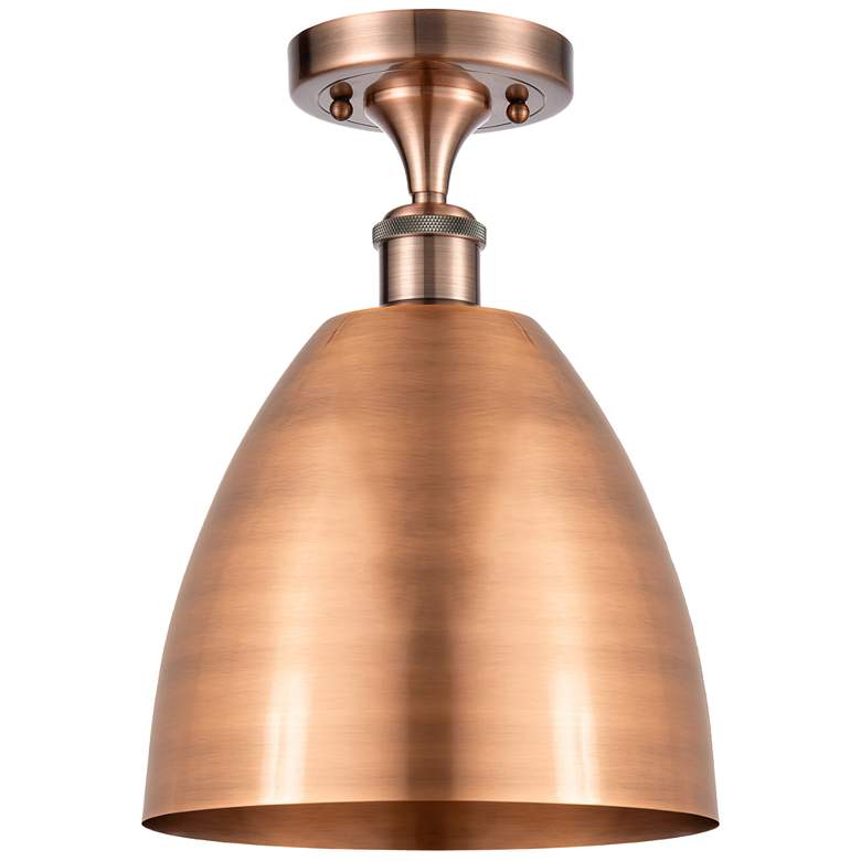 Image 1 Metal Bristol 9"W Antique Copper Semi.Flush Mount With Antique Copper