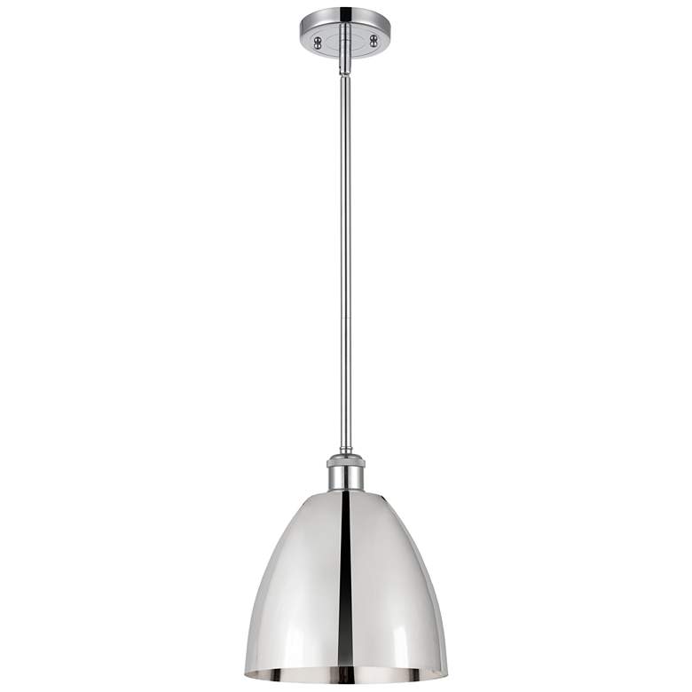 Image 1 Metal Bristol 9"W Polished Chrome LED Pendant w/ Polished Chrome Shade