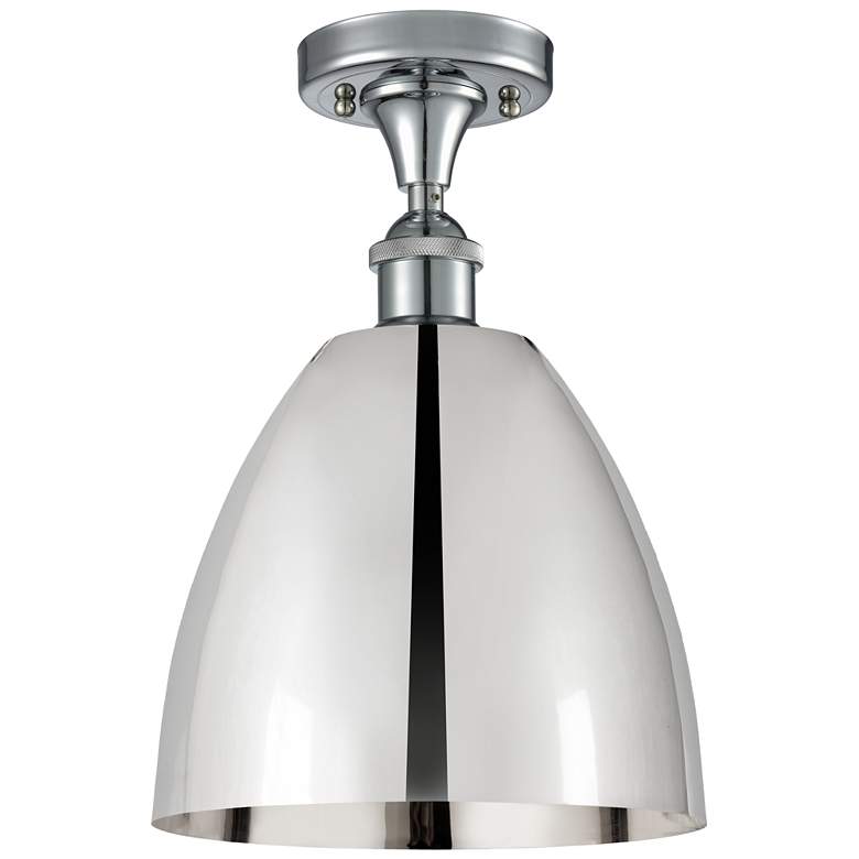 Image 1 Metal Bristol 9"W Polished Chrome Semi.Flush Mount w/ Polished Chrome