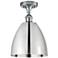 Metal Bristol 9"W Polished Chrome Semi.Flush Mount w/ Polished Chrome