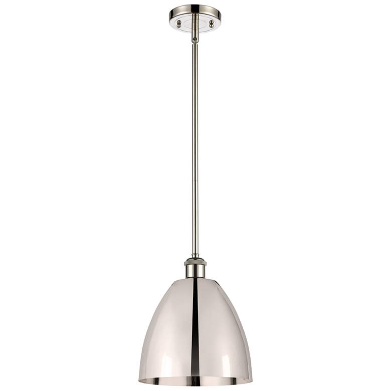 Image 1 Metal Bristol 9"W Polished Nickel LED Pendant w/ Polished Nickel Shade
