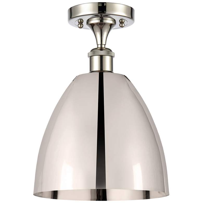 Image 1 Metal Bristol 9"W Polished Nickel LED Semi.Flush Mount