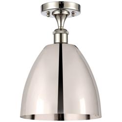Metal Bristol 9"W Polished Nickel LED Semi.Flush Mount