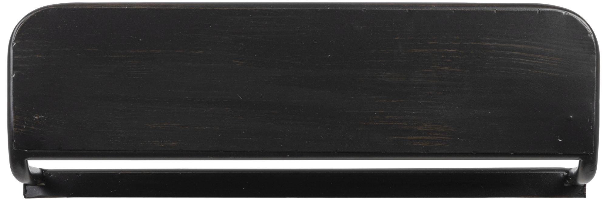 Image 4 Metal Framed Rectangle Wall Mirror with Shelf, Black more views