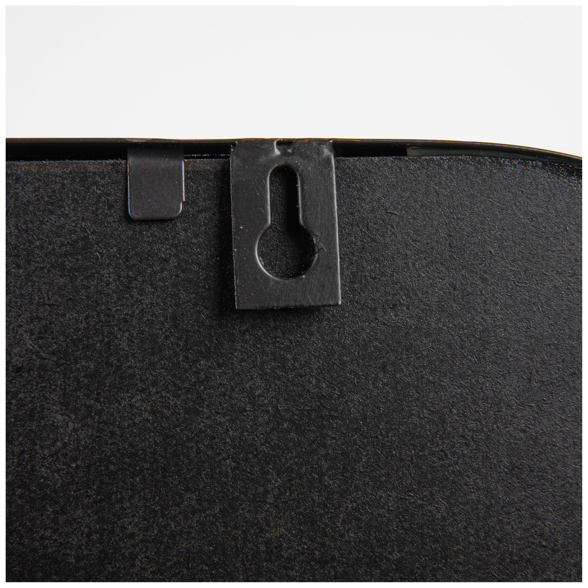 Image 5 Metal Framed Rectangle Wall Mirror with Shelf, Black more views