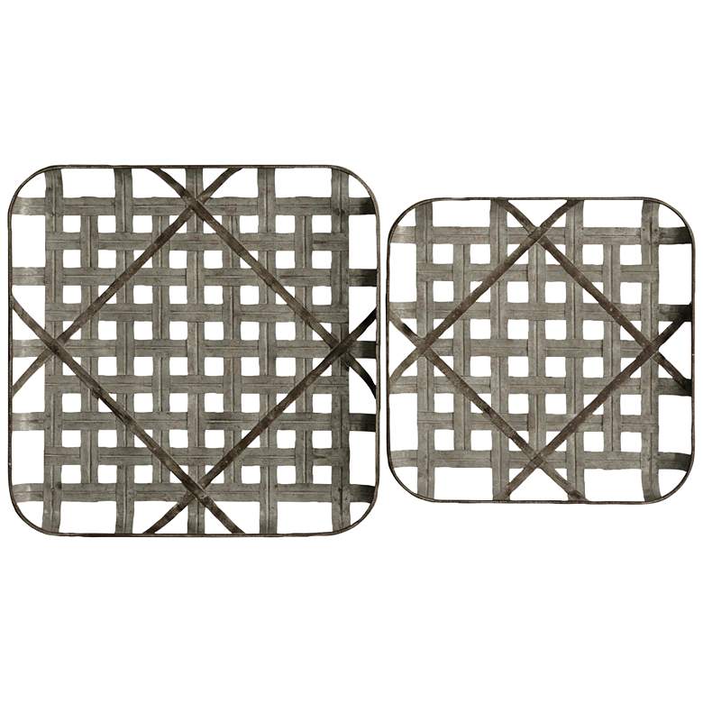 Image 1 Metal Grid Trays Wall Art Set of 2