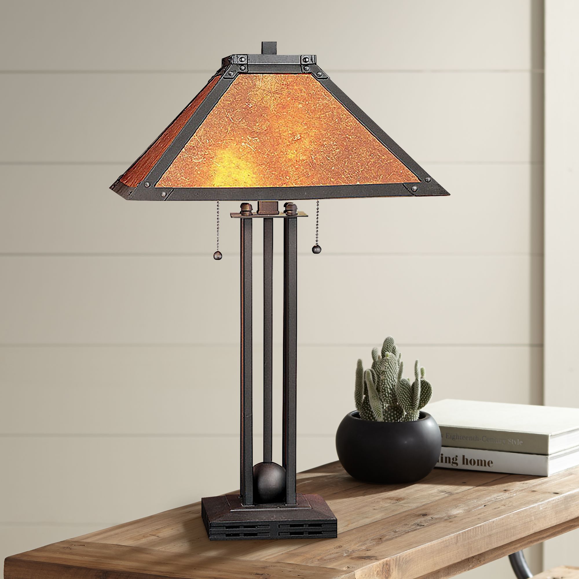 cal lighting mission metal table lamp