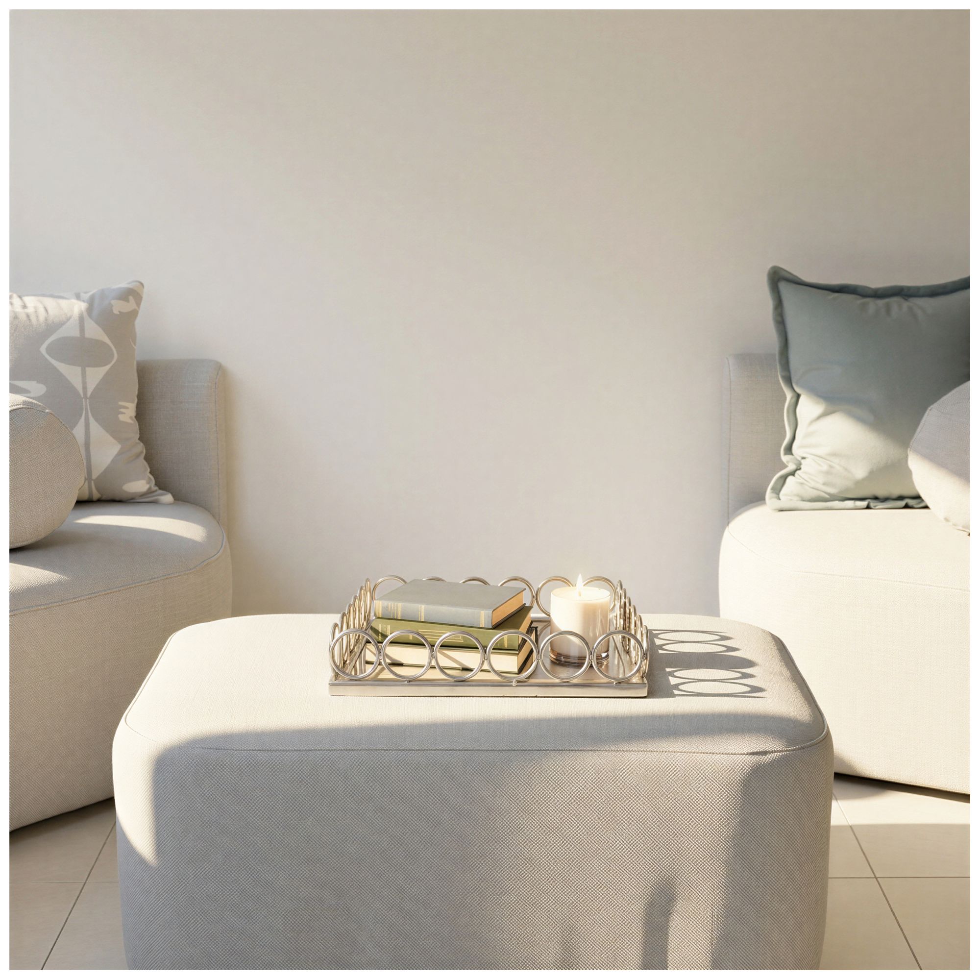 Image 2 Metal Mirrored Tray, Nickel Finish more views