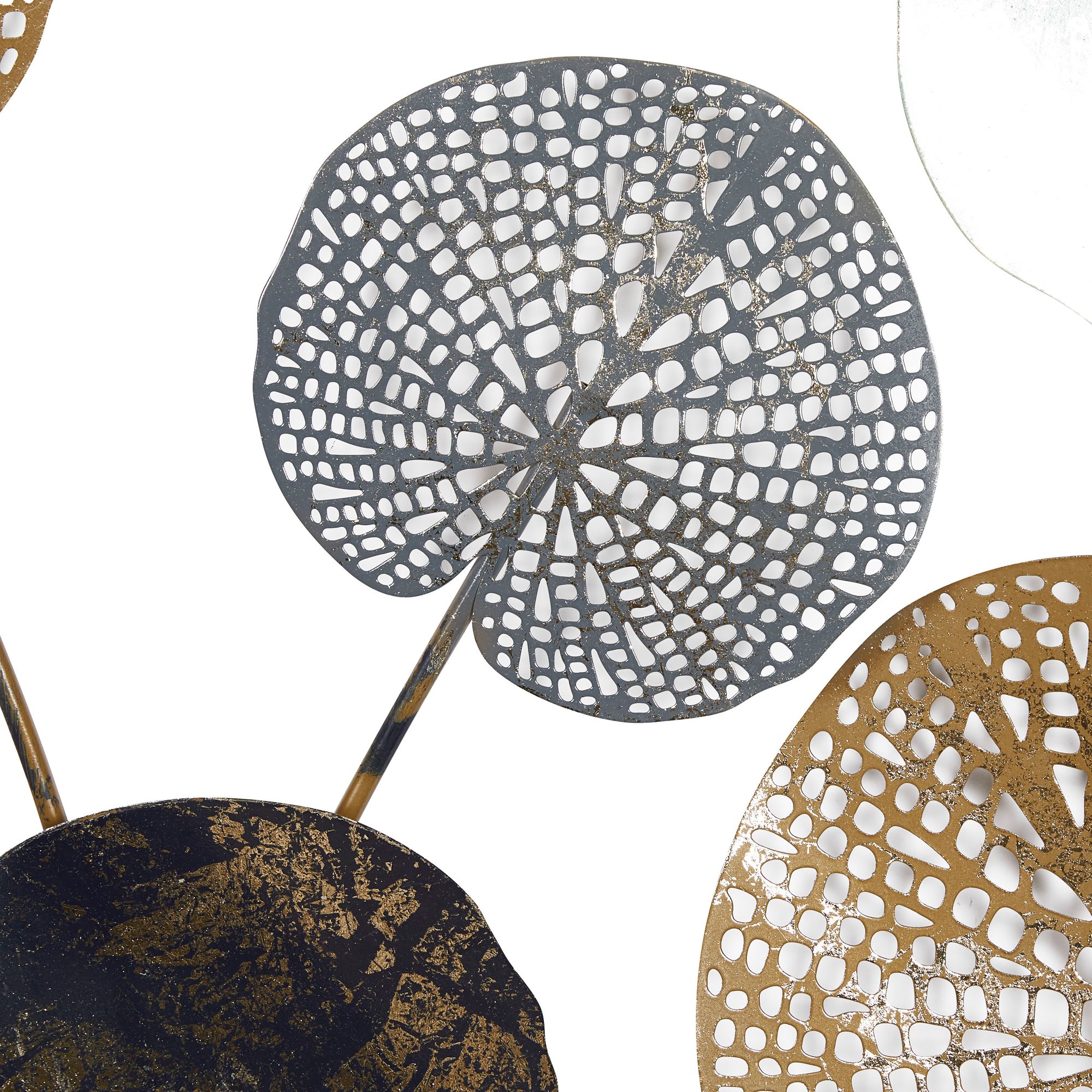 Image 3 Metal Modern Floral Wall 38" x 1" x 29" more views