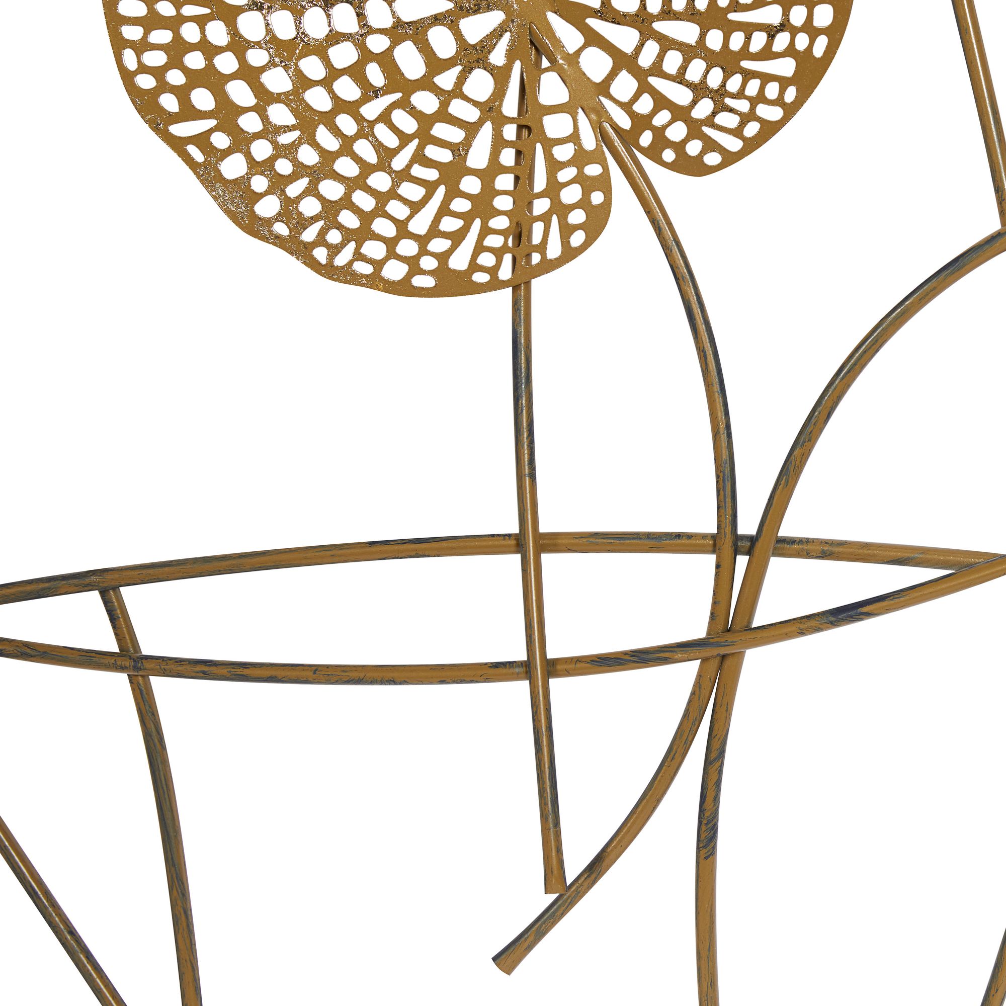 Image 4 Metal Modern Floral Wall 38" x 1" x 29" more views