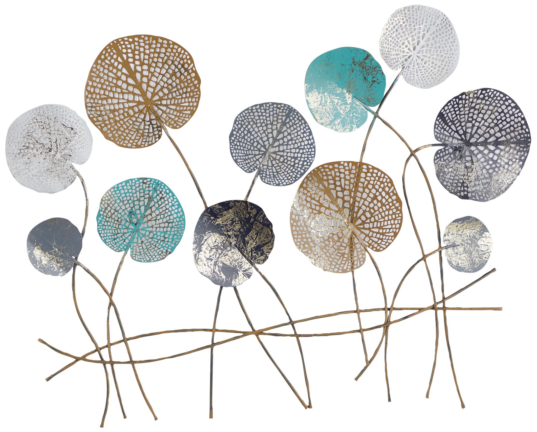 Image 6 Metal Modern Floral Wall 38" x 1" x 29" more views