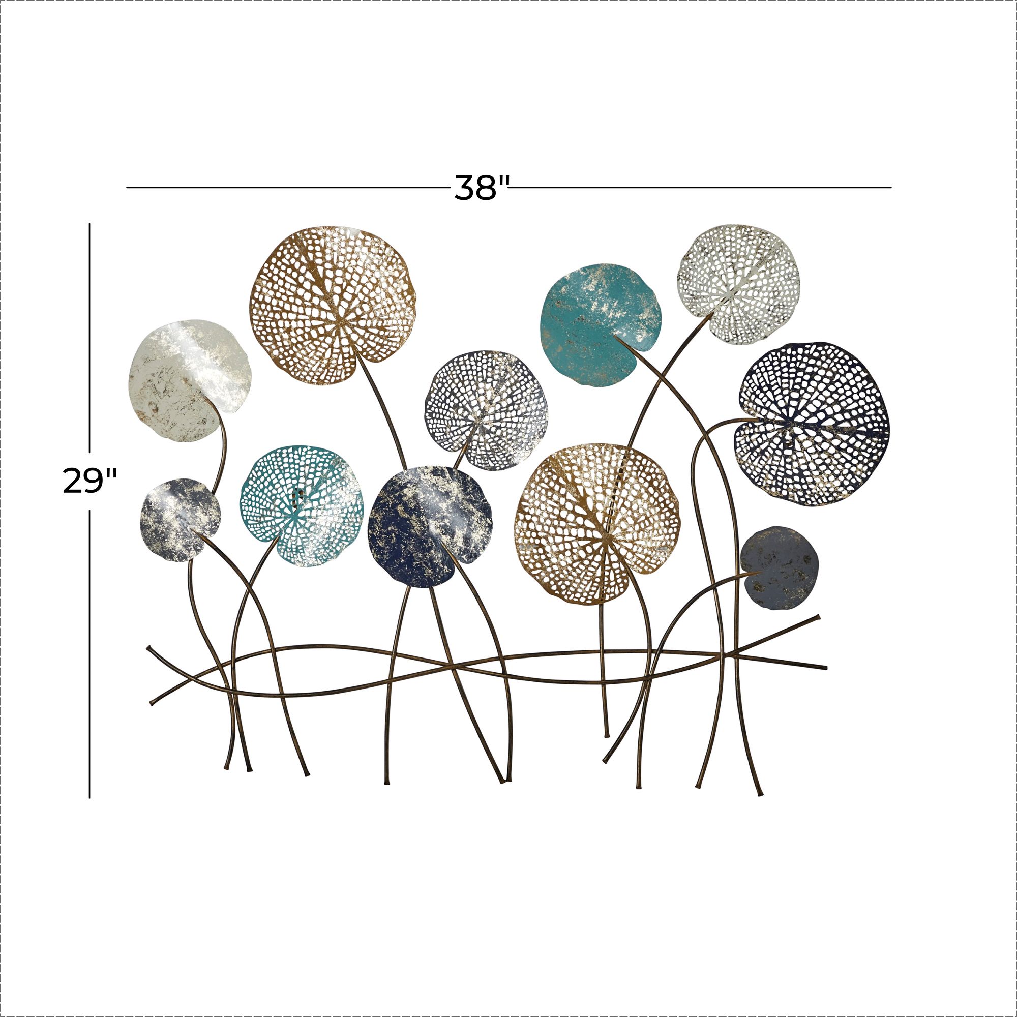 Image 7 Metal Modern Floral Wall 38" x 1" x 29" more views