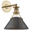 Metal No. 2 11"H Aged Brass Sconce with Antique Bronze Shade