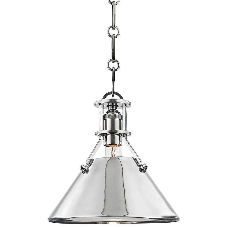 Image 2 Metal No.2 9 1/2" Wide Polished Nickel Mini Pendant