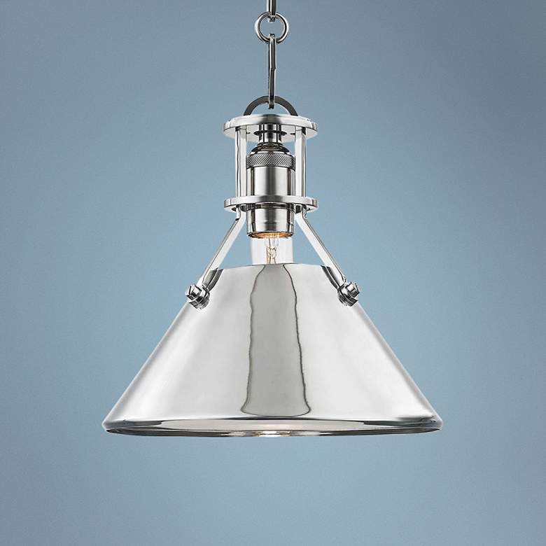 Image 1 Metal No.2 9 1/2" Wide Polished Nickel Mini Pendant