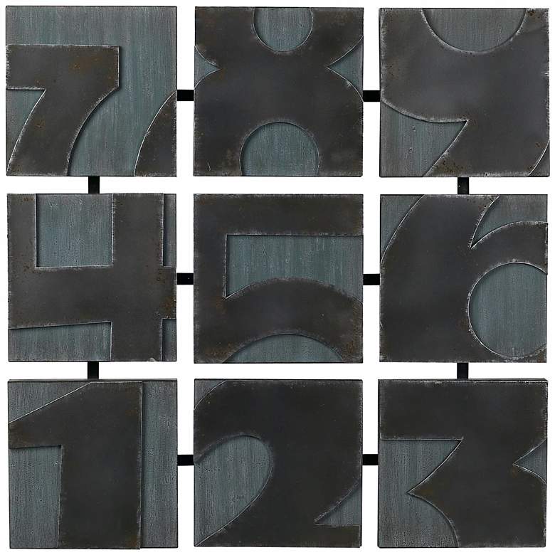 Image 1 Metal Numbers 28 1/2 inch Square Wall Art