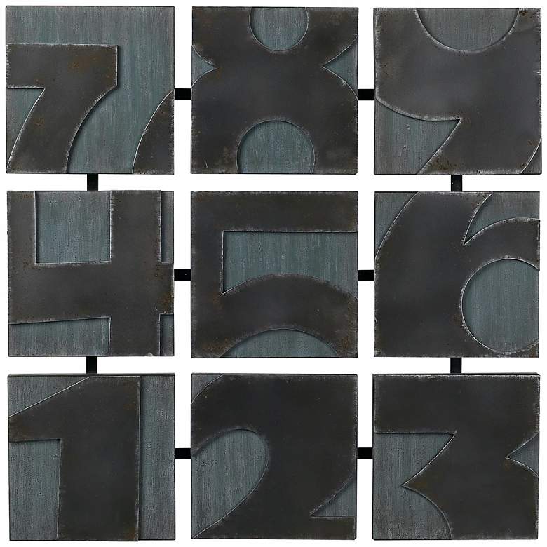 Image 1 Metal Numbers 28 1/2" Square Wall Art