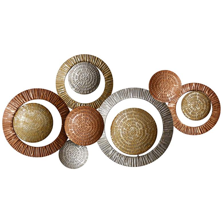 Image 1 Metal Orbits 36 inch Wide Multi-Color Circles Wall Art