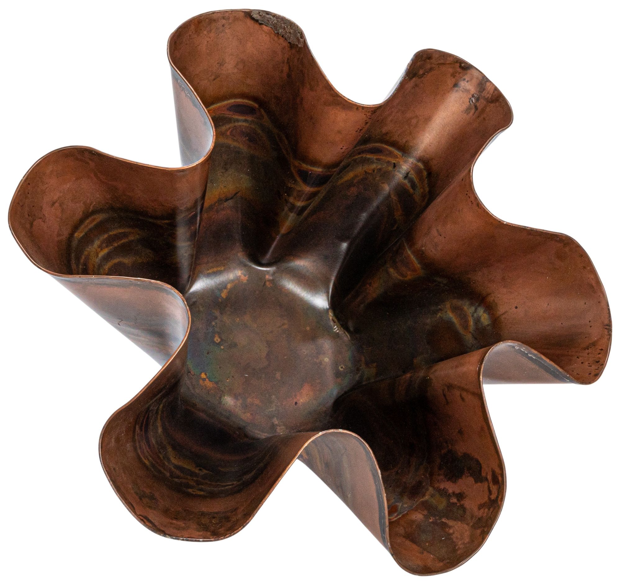 Image 2 Metal Organic Shaped Planter, Oxidized Copper more views