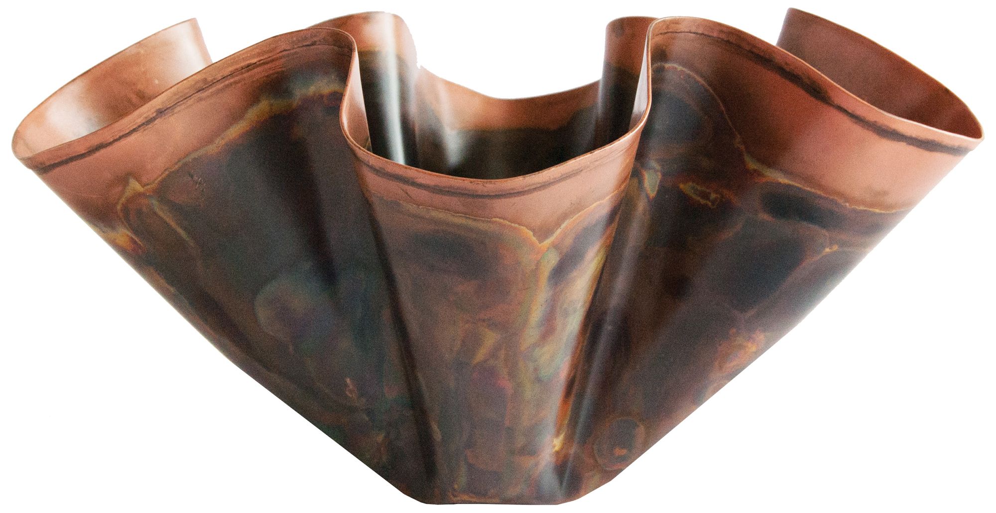 Image 3 Metal Organic Shaped Planter, Oxidized Copper more views