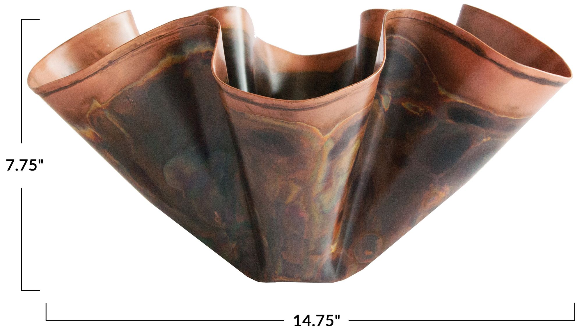 Image 4 Metal Organic Shaped Planter, Oxidized Copper more views