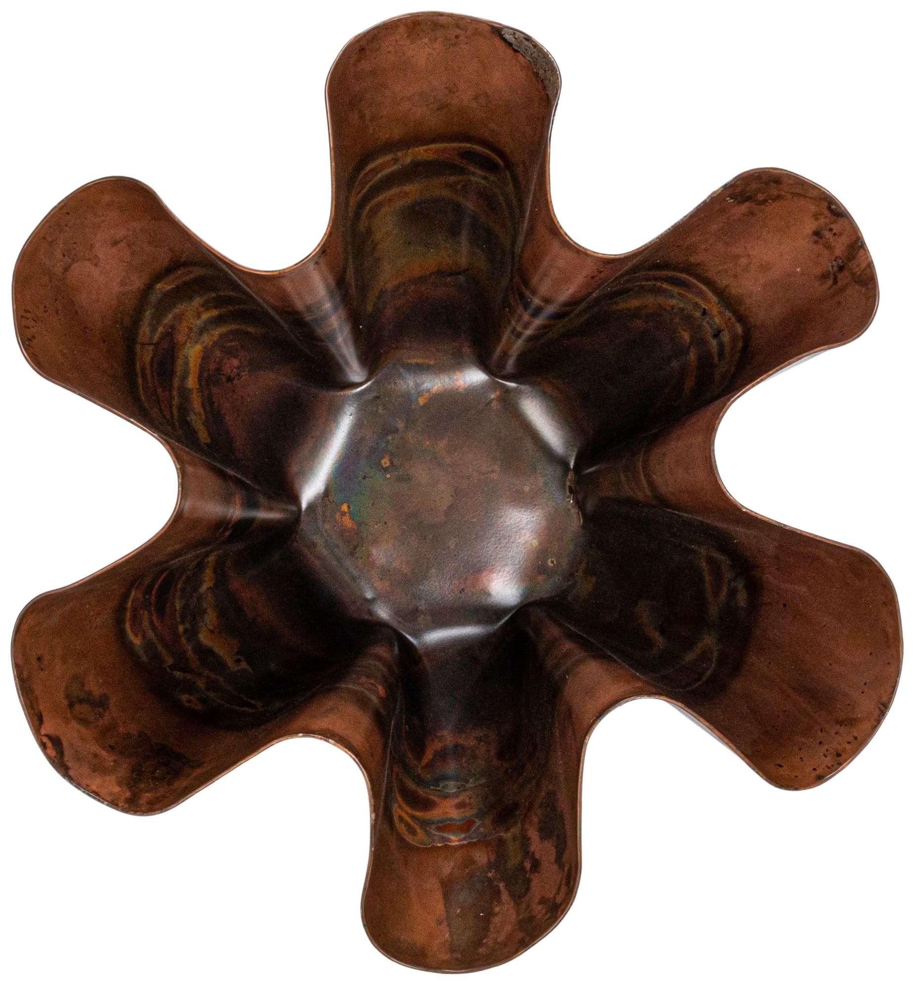 Image 7 Metal Organic Shaped Planter, Oxidized Copper more views