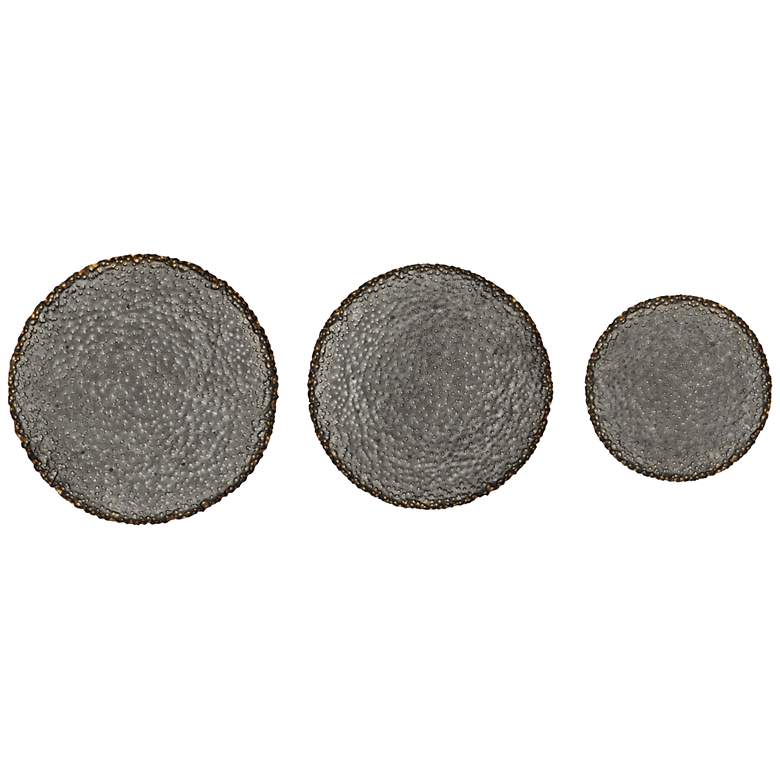 Image 1 Metal Play 3-Piece Silver Disc Wall Art Set