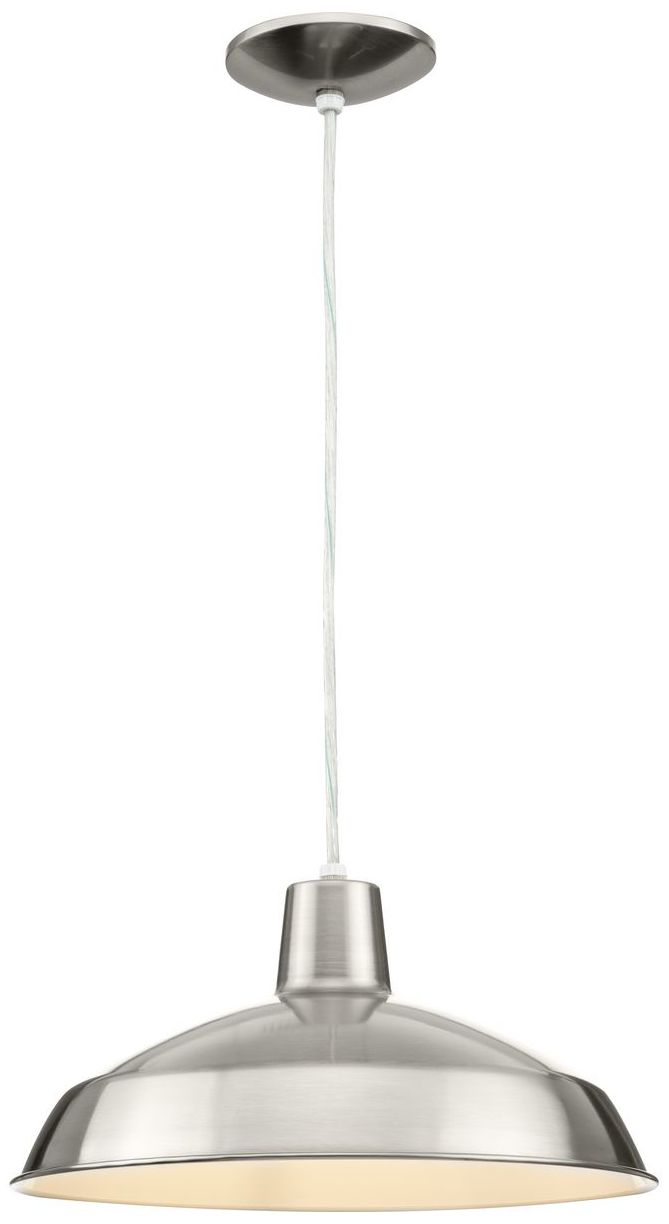 Image 3 Metal Shade Collection One-Light Spun Metal Shade Pendant Light more views