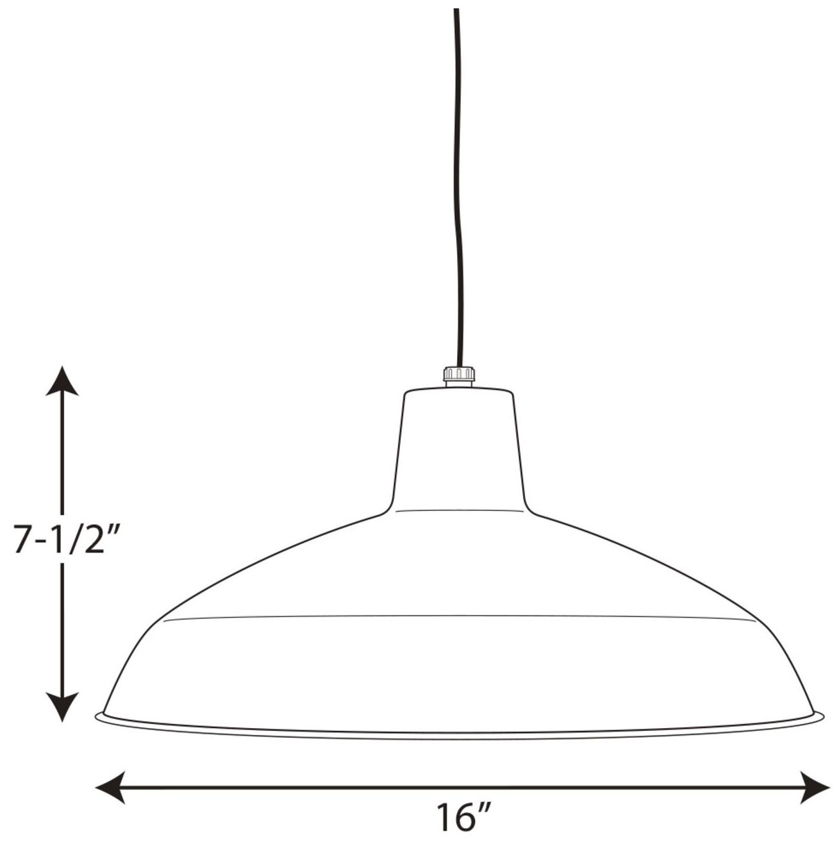 Thumbnail4 of Metal Shade Collection One-Light Spun Metal Shade Pendant Light more views