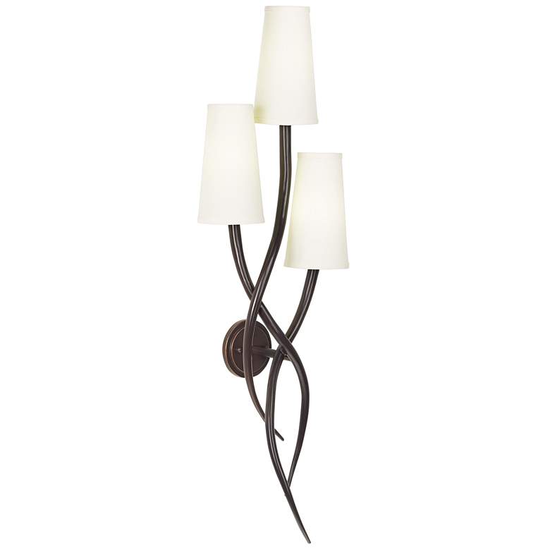 Image 1 Metal Vines 44 1/2" high Brushed Brass Finish Three Light Wall Light