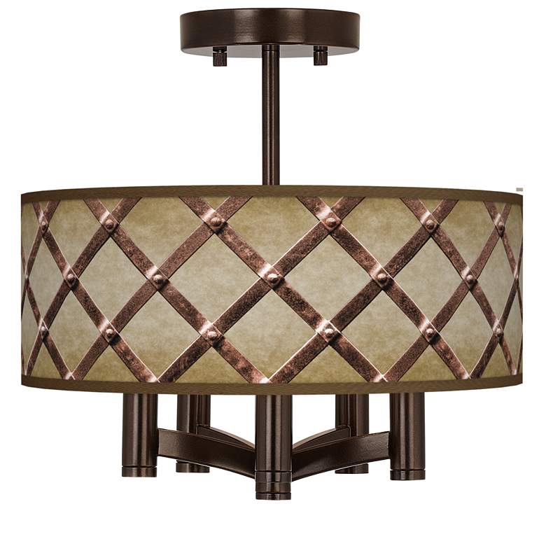 Image 1 Metal Weave Ava 5-Light Bronze Ceiling Light