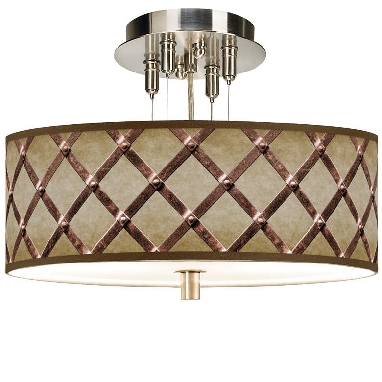 Image 1 Metal Weave Giclee 14 inch Wide Ceiling Light