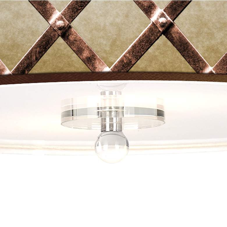 Image 3 Metal Weave Giclee 16 inch Wide Semi-Flush Ceiling Light more views