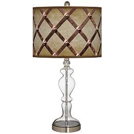 Image1 of Metal Weave Giclee Apothecary Clear Glass Table Lamp