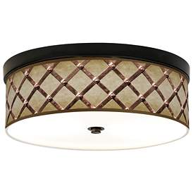 Image1 of Metal Weave Giclee Energy Efficient Bronze Ceiling Light