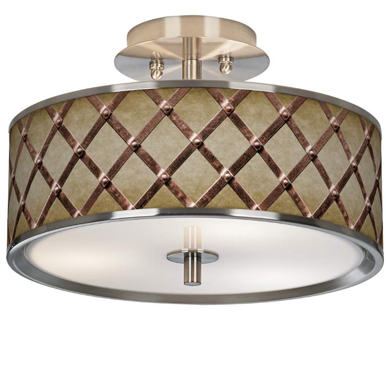 Image 1 Metal Weave Giclee Glow 14 inch Wide Ceiling Light