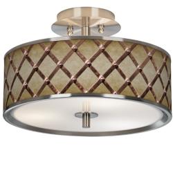 Metal Weave Giclee Glow 14&quot; Wide Ceiling Light